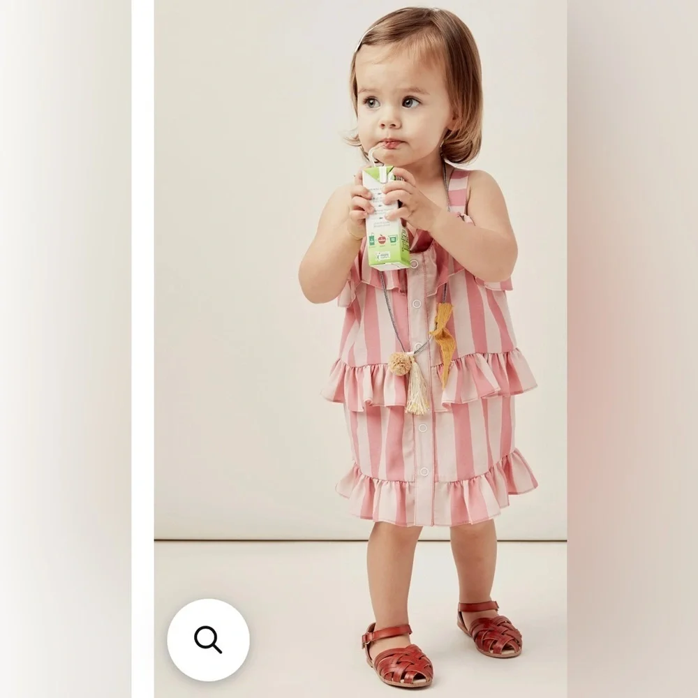 For Love And Lemons Pink Striped Kids Dress